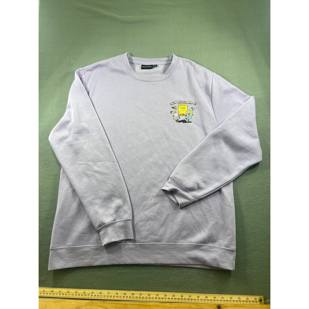 SpongeBob SquarePants Purple Crewneck Sweatshirt XL Women Retro Graphic - Picture 2 of 8